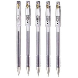 Pilot Hi-Tec-C 025 Gel Ink Pen, Hyper Fine Point 0.25mm, Black Ink, LH-20C25, Value Set of 5