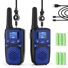 Adult Walkie Talkies 2 Pack, WokTok Rechargeable Long Range Walkie Talkies 2 Way Walkie Talkies, 22 Channels VOX Scanning LCD Display Ideal for Gift Giving, Family Camping and Hiking