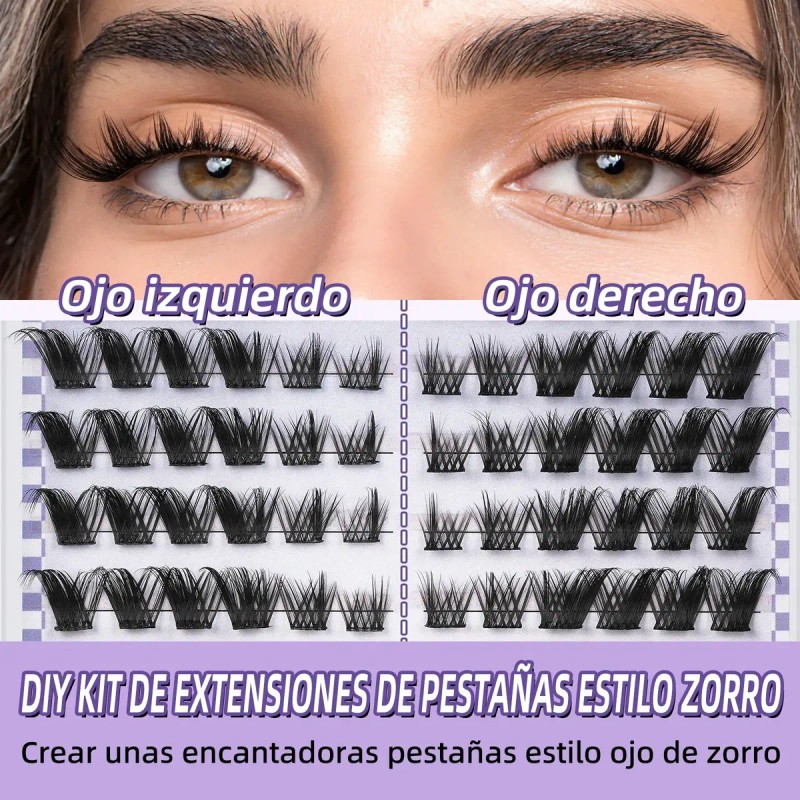 Kit De Extensiones De Pestañas Fox Eye A Wispy Diy