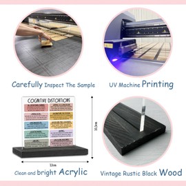 Mental Health Therapy Office Motivational Decor Gifts for Women Men Employees Coworkers School Psychologist Counselor Negative Thoughts Healthy Self Anxiety Decorative Signs Plaques GXX65