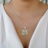 Inspired Silver - Green Frog - Silver Necklace for Women