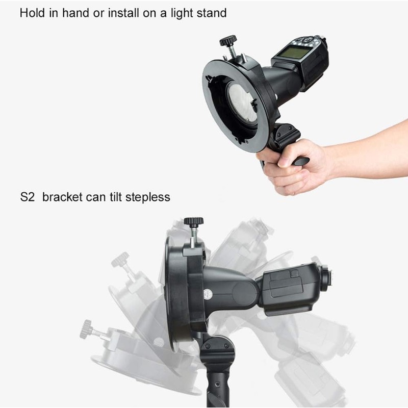 Godox S2 Bracket S-Type Speedlite Bracket Bowens Mount for Godox