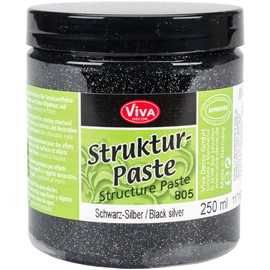 Viva Decor Structure Paste 8.45 oz. Black Silver, Acrylic, Multicoloured, 2.66 x 2.73 x 3.05 cm