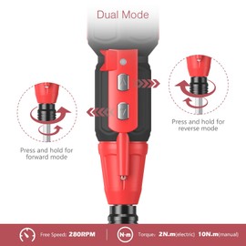 LOFICOPER Cordless Electric Screwdriver Kit, Rechargeable Electric Screwdriver, Mini Power Screwdriver with 10 Bits, 1 Bit Holder, LED Lights, Charging Cable, for Phones, PC, Toys, Black and Red