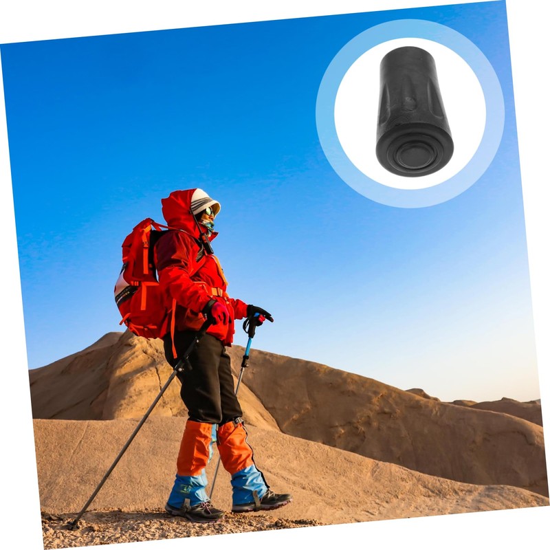 WHAMVOX 50pcs Rubber Tips for Trekking Poles Shock-Absorbing Wear-Resistant Covers