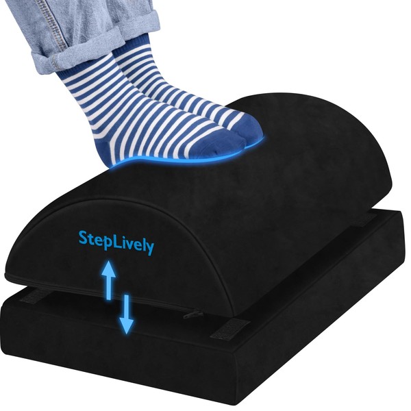 StepLively Foot Rest for Under Desk at Work, Comfortable Foot