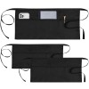 Peasug 3 Pack Server Apron Black Waitress Apron with 3