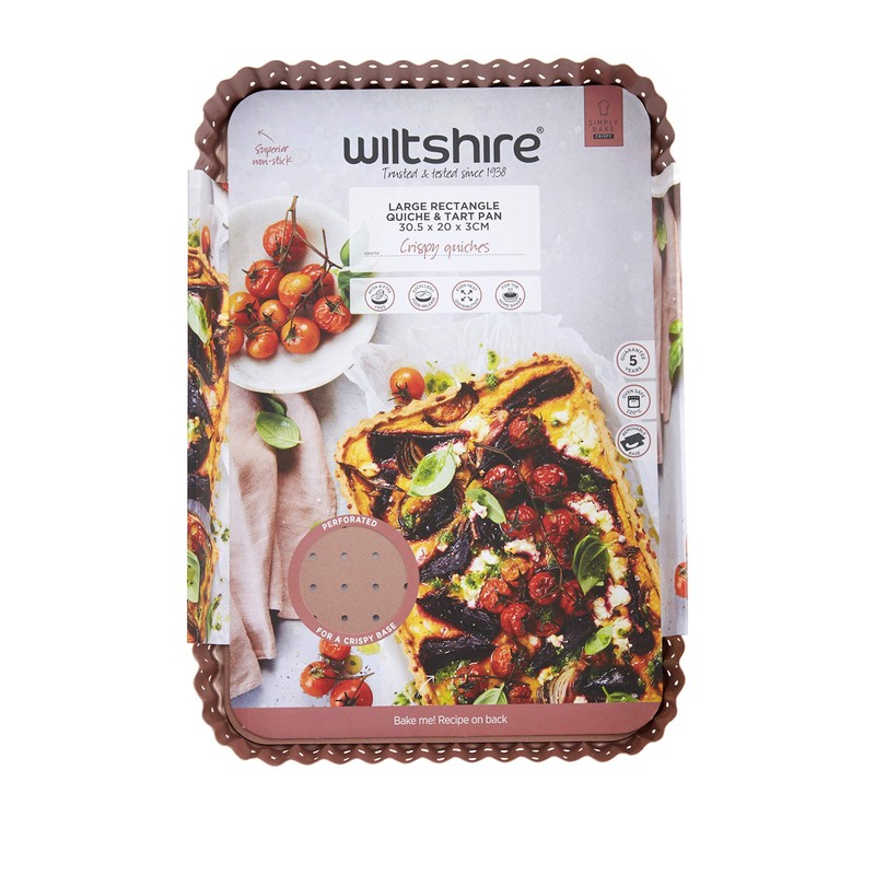 Wiltshire Rose Gold Quiche and Tart Pan, Large, Perforated, Tart