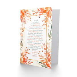 Artery8 Christian Birthday Card Beatitudes Sermon on the Mount Matthew Gospel Orange Blank Card For Him Or Her
