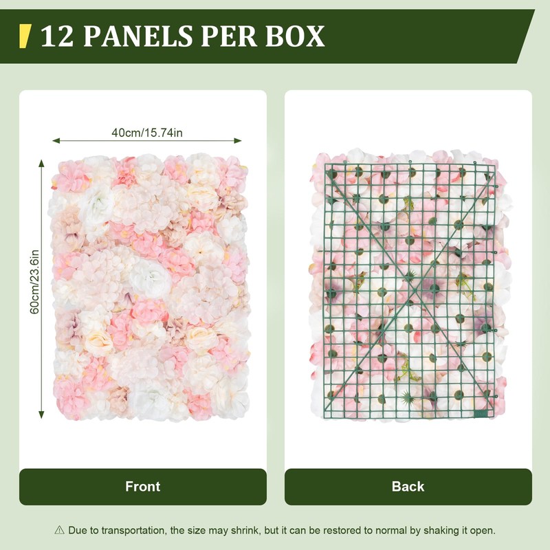 12 Pack Flower Wall Panels 16 x 24 inch 3D
