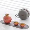 Pomegranate Shape Travel Teapot, Portable Ceramic Tea Set, 1 Pot
