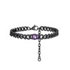 FOCALOOK Womens Cubic Zirconia Anklets Purple Synthetic-Amethyst Ankle Bracelets February