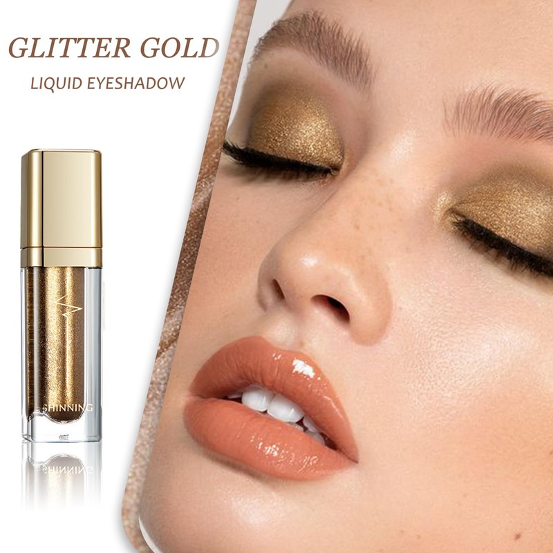 2PCS Metallic Liquid Eyeshadow Set – Glitter Gold & Starry