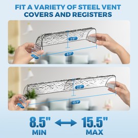 Magnetic Air & Heat Deflectors, 9”-15.5” Adjustable Vent Deflector for Sidewall, Ceiling Registers and Floor Vents (2 Pack)