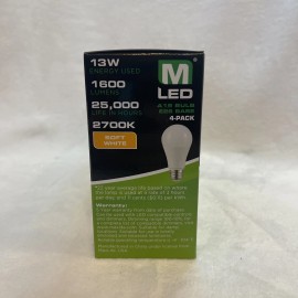 MaxLite 100W-Lightbulb 13W-LED 2700K-Soft White 1600-Lumen Dimmable A19 E26-Base