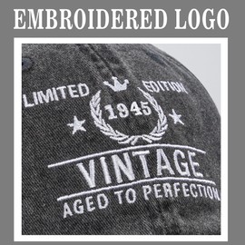 80th Birthday Gifts for Men Women Hats Vintage 1944 Black Baseball Cap