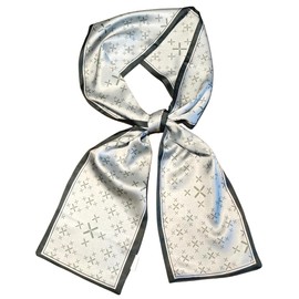 GIMIRO Satin Silk Scarf Double Layers 150 x 16 cm Tie Flowers Waist Belt for Blazer, Coat, Dress, 22# Dark Green/Pale Green X