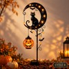 Solar Halloween Garden Stake Light, Black Cat Pumpkin Moon Outdoor