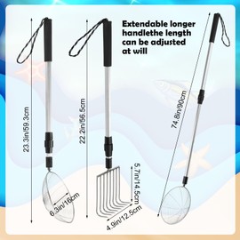 CIEOVO 2 Pack Shark Tooth Sifter Clam Rake and Beach Sand Sifter Sand Scoop Shell Scooper for Summer Beach Scoop Shovel Sifter Tool Picking Up Shells