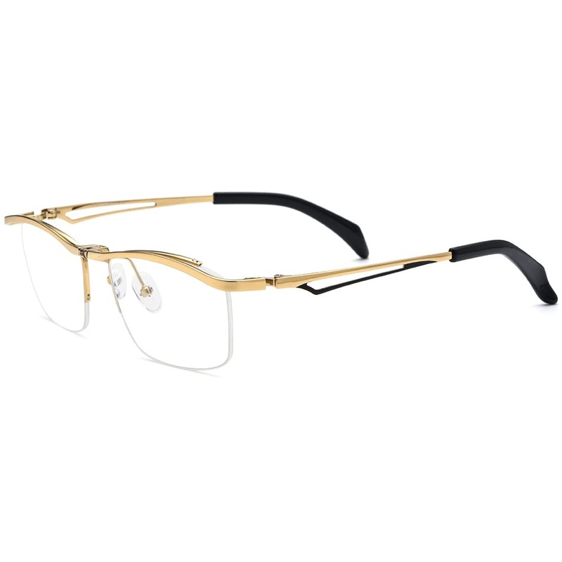 FONEX 180° Flip Titanium Glasses Frame for Men,Square Eyewear Optical
