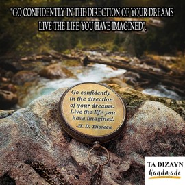 Amazing Art Handicrafts Go Confidently Quote Engraved Compass with Antique Leather case, Camping Compass,graduation gifts for him,Gift Compass, 2024 Graduation Day Gift,christian gifts for men