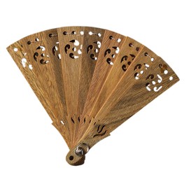 OHPHCALL Wood Mini Folding Fan Ornament Vintage Hanging Decor for Bag Car Keychain Elegant Retro Pendant with Fine Workmanship Multipurpose Handcrafted Decor for Collectors and DIY