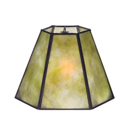 B&P Lamp® Supply New Craftsman Green Mica Hexagonal Shade, 4.25" Ht.