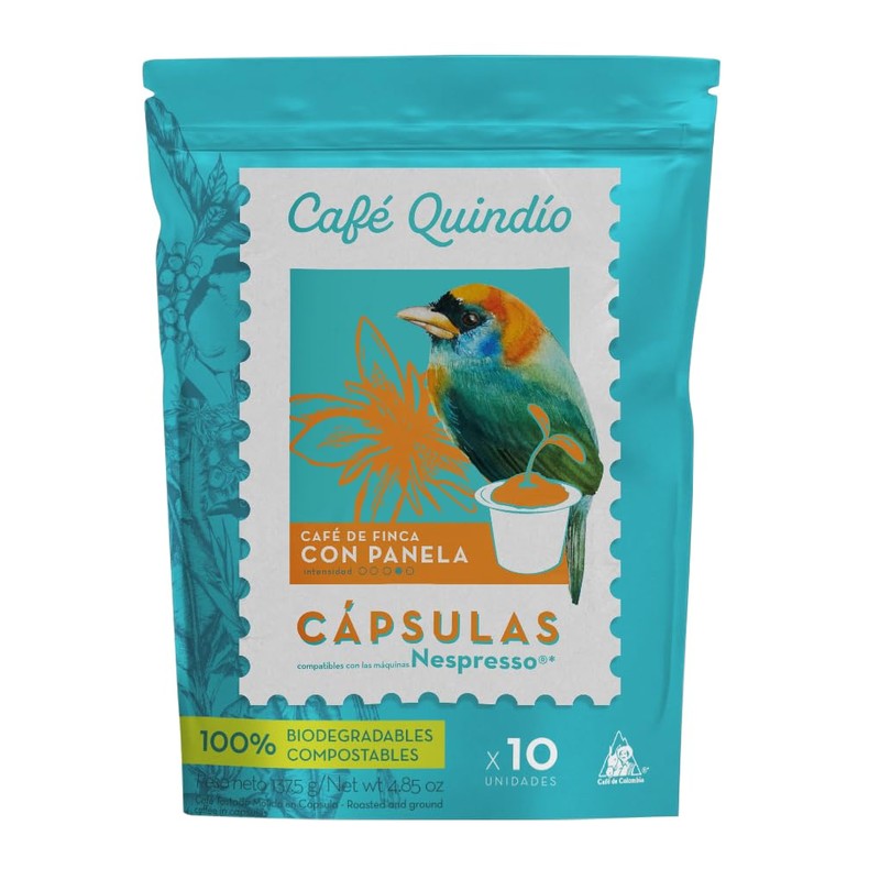 Cafe Quindio Compostable Coffee Pods, compatible with Nespresso Original machines