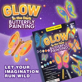Crafts for Kids 6-8, Glow in The Dark Butterfly Painting Kits, 6 Packs 3D DIY Wooden Butterfly, Boys Girls Gifts 8-12 Years Old, Craft Paint Kits, Arts & Crafts for Kids Birthday Gifts