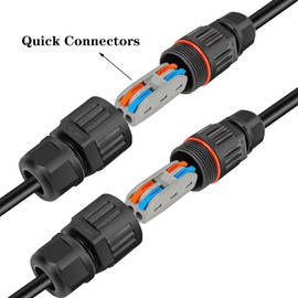 2 Pcs 2-pin IP68 outdoor waterproof junction box cable connector/quick terminal (waterproof up to 4 meters)