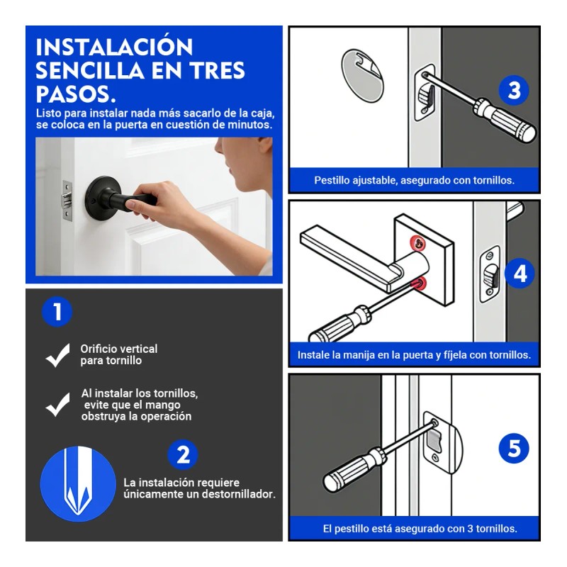 2pzas Chapas Puertas De Aluminio Y Madera Izquierda/derecha
