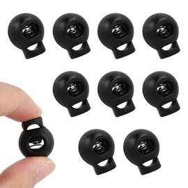 10pcs Toggles Cord Adjusters, Black Toggles for Drawstrings, Drawstring Spring Toggles, Plastic Toggles for Cord, Single Hole Spring Cord Locks, Round Toggles for Shoelaces, Clothing, Backpack,Luggage