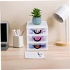 SEWACC 3drawers Plastic Makeup Organizer Desk Storage Box Desktop Storage