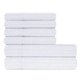 South Point Home Fashions 4-Piece Printed Sheet Set - Full/Twin| 17" Extra Deep | Cool, Crisp, Breathable Bed Sheets - Brushed for Softness (Chevron Grey, Full)