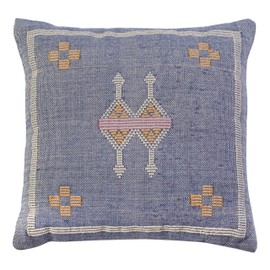 SAFAVIEH Home Collection Petrea 18-inch Boho Blue Decorative Accent Pillow PLS9700A-1818, 1'6" x 1'6" Square