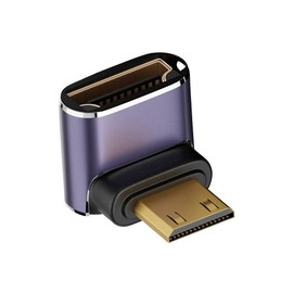 cablecc Down Angle Mini HDMI Male to HDMI 2.1 Female UHD Extension Gold Converter Adapter for 8K 60hz HDTV