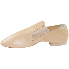 Danzcue Zapatos de jazz de cuero para adultos, Caramelo, 7 US