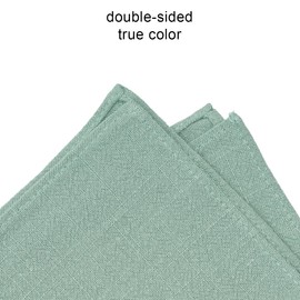 BELLUNO Dusty Sage Pocket Square for Men, Cotton and Linen Blend