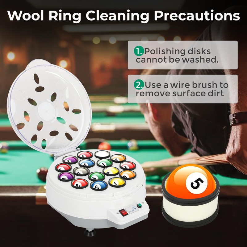 NURATIT Billiard Ball Cleaner Kit - 2-in-1 Wool Felt Pads