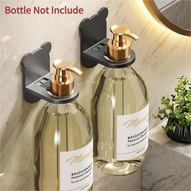 KINTEGOOD 3pcs Shower Gel Bottle Hook, Shampoo Holder Hook Shower Holder Rack, Soap Dispenser Bottle Hook for Kitchen, RV Bathroom Shampoo Holder Hook (1*Black+1*White+1*Gray, Bottle Not Include)