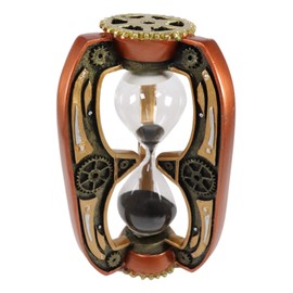 Ebros Gift Past Present and Future Chronos Time Warp Machine Steampunk Gearwork Clockwork Sand Timer with Black Sands Figurine Victorian Industrial Sci Fi Sandtimer Accent Decor
