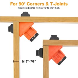 SUNJOYCO 4PCS Corner Clamps for Woodworking, 90° Right Angle Clamp, Woodworking Corner Clip Fixer, Adjustable Spring Loaded Wood Clamps for Furniture, Cabinets, Drawers, Picture Frames, Wooden Boxes