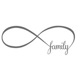 Family Stickers Beautiful Forever Heart Hope Love Always Infinity Symbol Decals Bedroom Living Room Art Decoration 23 x 10 in Black