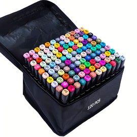 IMAGLINTS Alcohol Markers 120 Colors with Base Drawing Pen Dual Tip Art Markers for Sketch Anime Illustrations