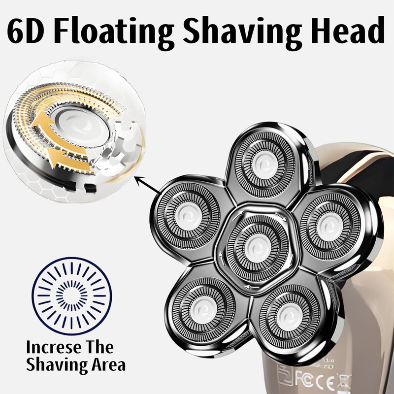 6D Blade Head Shaver Replacement for AW Shaver - White,