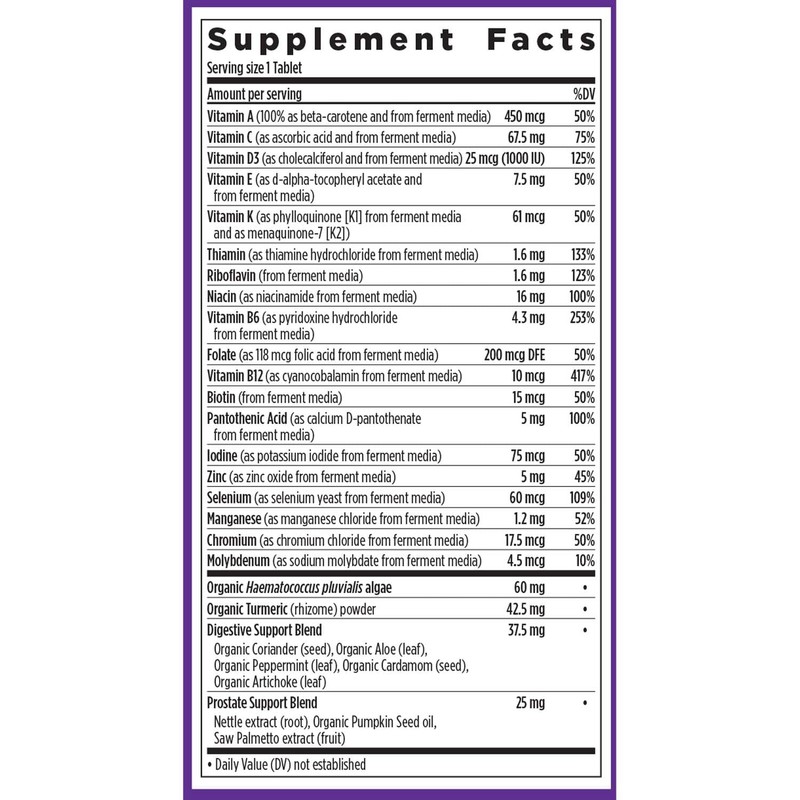 New Chapter Men's Multivitamin 50 Plus for Brain, Heart, Digestive,
