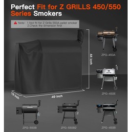 NUPICK ZGC-02B Grill Cover for Z Grills Pellet Grill, 600D Heavy Duty Grill Cover for Z Grills 700 Series, Compatible with ZPG-450A, 550B, 550B2, 550C Smoker