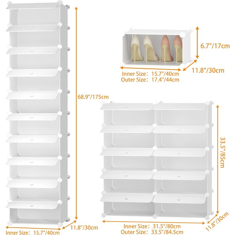 HOMIDEC Shoe Storage, 10-Tier Shoe Rack Organizer for Closet 20