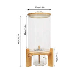 HAPPCUCOE Grain Dispenser Multigrain Storage Jar Clear Glass Rice Flour Storage Sealed Jar Grain Storage Dry Food Beans Food Kitchen (7.5L)