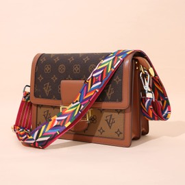 Wide Shoulder Strap Adjustable Replacement Belt Guitar Style Cross body Handbag Purse Strap (Silver Hook-Colorful)